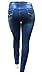 Jack David Womens Plus Size Stretch Distressed Ripped Blue Skinny Denim Jeans Pants (22, JD N605 Blue)