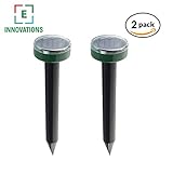 E&B Innovations Solar Mole Repeller for Rodent Control, 2 Pack- Repels Rodents, Moles, Gopher, Mice, Snakes, Does Not Hurt Animals, Lawn and Garden