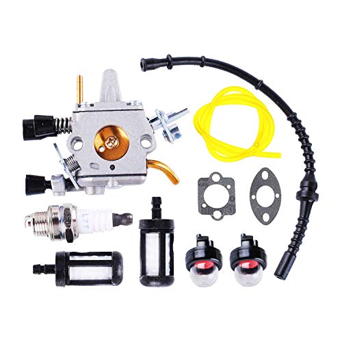 Poweka FS120 Carburetor Carb Kit For Stihl FS200 FS250 FS250R FS300 FS350 String Trimmer Brush Cutter