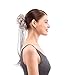 Merrylight Hair Extensions Messy Bun Gray White Braids Ponytail Hairpiece (Mixed Grey&White-M3/60)