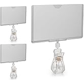 STORE FIXTURES DIRECT Rotating Clip On POP Swivel Sign Holding Clamp with Card Protector for Hangrails or Tubes - 3 Pack