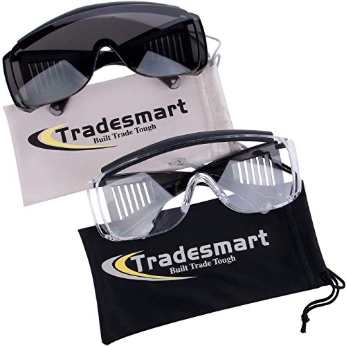 TRADESMART Large OverPrescription Safety Glasses & Case Shooting Ear