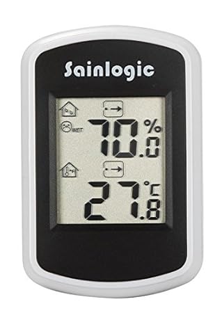 sainlogic Wetterstation, Min und Max-Werte Thermometer Hygrometer Innen Digital,Genaue Lesung Temperatur und Feuchtigkeit mit