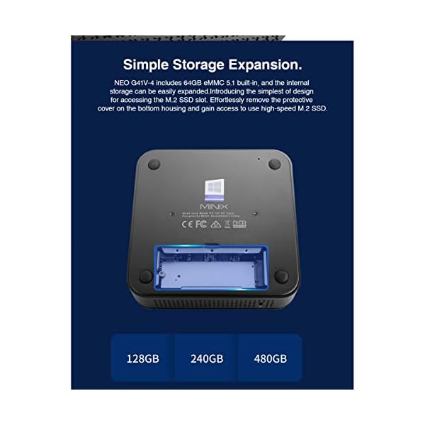 MINIX-NEO-G41V-4-Intel-Gemini-Lake-N4100-Fanless-Mini-PC-with-Windows-10-Pro4G-DDR464GB-eMMc-51Triple-DisplayHDMI-20VGA-PortDisplayportExpandable-Storage-for-industrial-and-commercial MINIX NEO G41V-4, Intel Gemini Lake N4100 Fanless Mini PC with Windows 10 Pro,4G DDR4/64GB eMMc 5.1/Triple-Display/HDMI…