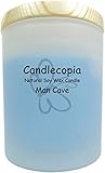 Candlecopia Man Cave Scented Soy Candle - This masculine scent possesses a blend of lavender, jasmine, oakmoss, musk and sandalwood - 80+ Hours Burn Time in 14 ounce Frosted Jar with Wooden Lid