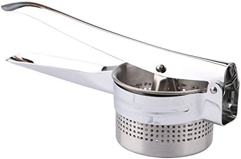 Katkitchen Stainless Steel Potato Ricer Masher Food Fruit Juicer Strainer Vegetable Presser with Porous Design Extra Inner Cup for Home Fluffy Mashed Potato Making Cooking