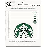 Starbucks Physical Gift Cards (Multipack of 5 x $20) - $100