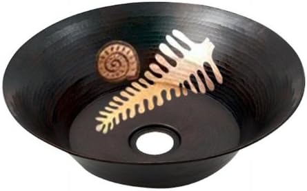 Ambiente-16" Copper Handmade Bar Vessel Round Gold Leaf Sink
