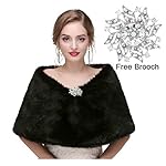 Yfe Women's Faux Fur Shawls Wraps Wedding Sleeveless Fur Wrap Shawl For Women 1920s Fur Stole Capelet
