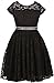 Flower Girl Dress Cap Sleeve Jewel Belt Floral Lace All Over