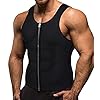 Memoryee Herren Neopren Sauna Weste Body Shaperwear Schwitzweste Taille Trainer Fitness Korsett Reißverschluss Tank Top