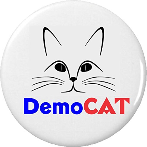 DemoCAT Democrat 1.25â€ Pinback Button Pin Cute Funny Cat