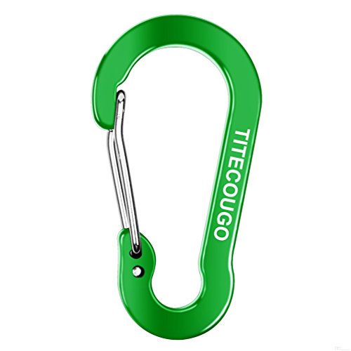 Carabiner Clip,Aluminum D-ring Locking Carabine Flat D-Shape Lock Snap Backpack Water Bottle Keychain Climbing Gear Accessories EDC Camping Tent Multi Function Tool Multiple Colors Green KO58