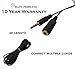 Bafx Products® - 25 Foot - Shielded - Headphone Stereo Audio Extension - 3.5mm Jack - (M/F) Male to Female - Nickel Plated (25 Feet)