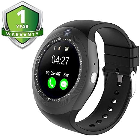 DRUMROAR Zaptin Y1S Touch Screen Plastic and Metal Smart Wrist Watch with Camera and SIM Card Slot for Apple iPhone and Android Smartphones