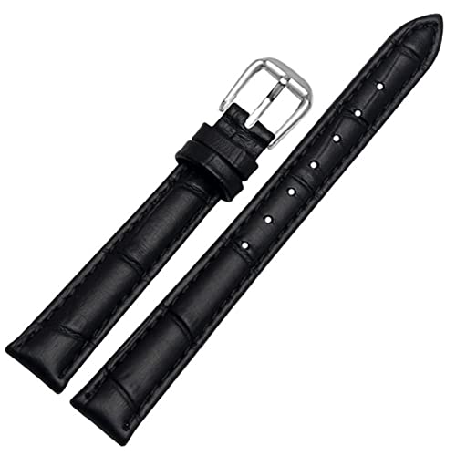 HJKKBLC For any brand leather watchband for Girls and Student Crocodile grain band 10 12 14 16 18mm black brown red white blue strap
