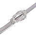 Talleffort Rhinestone Silver and Golden Belt for Women Metal Stretch Elastic Wasit Belt for Dress(S-M)