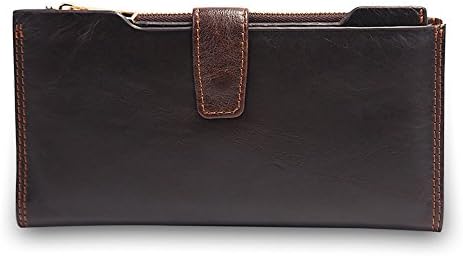 NBSAMENG Men Genuine Cowhide Leather Long Wallet Zipper Wallets
