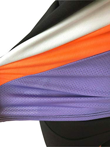 Women's Apparel Sports Gym Yoga Workout Activewear 2 Pieces Top+Leggings Set (S/M = US Size 4-8, Purple/Orange Black Mix)
