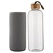 Life4u Sports Borosilicate Glass Water Bottle with Bamboo Lid Bpa Free 32 oz
