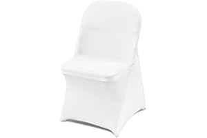VEVOR 30 PCS White Folding Chair Covers - Ideal for Weddings, Parties, Dining, and Banquets - Universal, Washable Slipcovers for Folding Chairs - Elegant Event Décor
