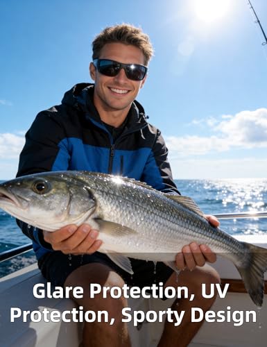 PUKCLAR Polarized Sports Sunglasses for Men and Women - Lightweight TR90 Frame, UV400 Protection, Ideal for Driving, Running, Cycling & Golf