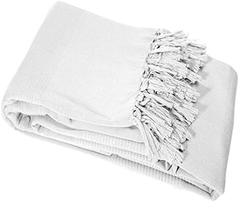 Nuances Du Monde Armchair Throw 180X220 Coton TISSE Lana Blanc, Off-White