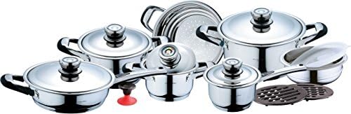 Hermann Miller 16 Piece T304 Stainless Steel Cookware Set Triply Copper Bonded