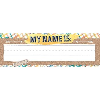 Eureka Confetti Splash Teacher Supplies Self-Adhesive Name Plates, 36 pcs, 9.5'' x 3.25''