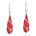 AeraVida Vintage Stone Teardrop Birthstone Sterling Silver Earrings, 9x45 mm | Dangle Earrings for Women (Red)