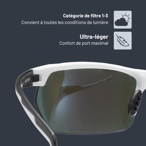 Sportstyle 114 - Lunettes Extérieures pour Hommes et Femmes - Effet Miroir - Verres Interchangeables Dans les Catégories de Filtres 0, 1 et 3 Compris - White Black Matt/Blue - One Size