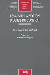 Essai sur la notion d'objet du contrat