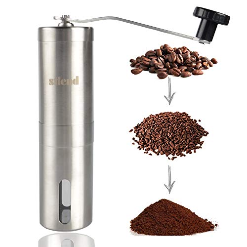 S-Tang Manuelle Kaffeemühle mit verstellbarer Einstellung, konische Mühle und gebürstetem Edelstahl, für Büro, Zuhause…