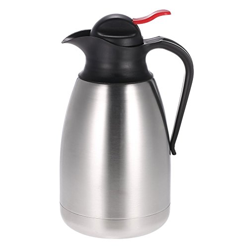 Click Here to See More Images QIN.J.FANG Vacuum Insulated Coffee Pot Eagle Mouth Stainless Steel Double Wall Drinkware Unbreakable Large Capacity Water Pitcher Thermal Carafe,2L