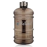 Elfeland BPA Free Half Gallon Water Bottle, Drinking Container Jug - 2.2 Liter Resin Bottle for Outdoor Sport Leisure fitness Black