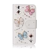 Bling Crystal Diamonds Bow PU leather flip slots wallet cover case skin for Mobile Phones(iPod Touch 5th 5th Gen)