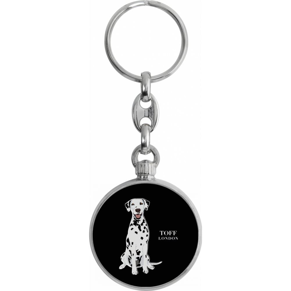 Toff London Black And White Dalmatian Dog Keyring