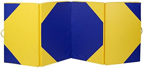 Polar Aurora Thick Folding Gymnastics Gym Exercise Aerobics Mats 4'x10'x2" Stretching Fitness Yoga 2 colors New (Blue &amp; Yellow)
