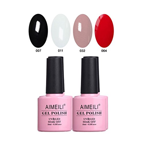 AIMEILI Gel Nail Polish Soak Off UV LED Gel Nail Lacquer Combo Color Set Of 4pcs X 10ml - Kit Set 19