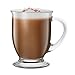 KooK Café Coffee Or Tea Glass Hot Mugs Set 15oz (Set Of 4)