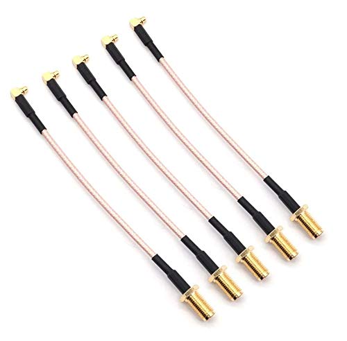 DollaTek 5PCS 4 Inch 10cm length RG316 Pigtail Antenna Connector SMA Male To MMCX Male Low Loss Coaxial Cable Adapter Right Angle - SMA External Spiral Internal Hole