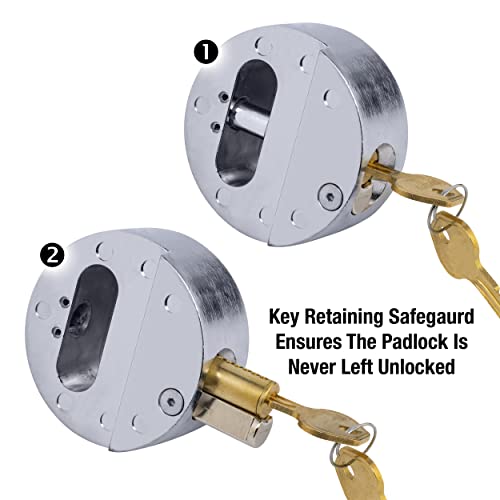Master Lock Puck Lock, Heavy Duty Hidden Shackle Lock and Hasp, Solid