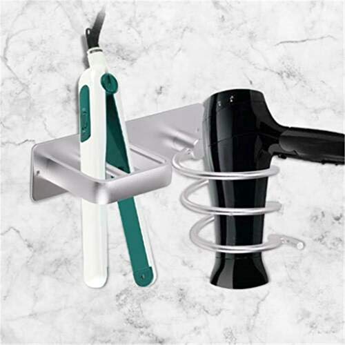 Ranoff Sliver Metal Wall Hair Dryer Holder Cupboard Straighteners Storage Stand Rack Christmas Family Decorations (Silver)