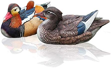 Jumedy Resin Pool Ornaments Animal Sculpture Garden 鸳鸯 Garden Floating Decoration Rockery Gardening Simulation Crafts (Size : L)