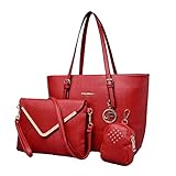 Fashion Road Luxury Womens 3 Pcs Satchel Hobo Tote Handbag Bag Purse Set