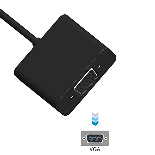 SZHYLINK HDMI to VGA, 1080P with Audio Port, Gold Plated Active HDMI to VGA Adapter Converter Male to Female with Micro USB & 3.5mm Audio Port Cable (Black)
