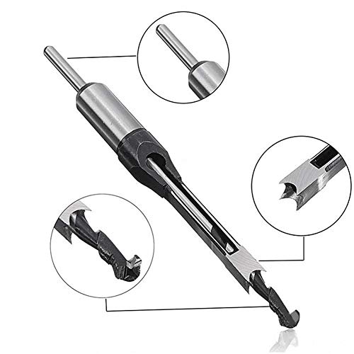 PinShang Silver Color Square Hole Mortiser Saw Drill Bit Set for Woodworkers 7-Piece Set - Thumbnail 5