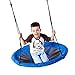 YGJT 40'' Saucer Tree Swing Flying 700lb Weight Capacity Adjustable Multi-Strand Ropes Safe Durable Easy Install 900D Oxford Swing Seat for Children Adults - Blue