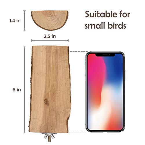 LiMio Bird Perch Parakeet Toys Parrot Stand 3PCS Natural Wood Platform Conure Cage Accessories - Thumbnail 4