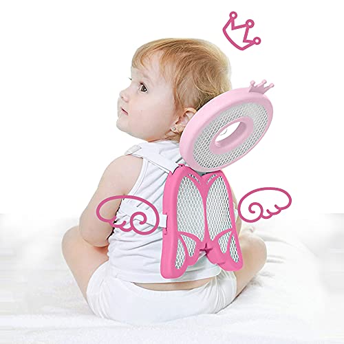 SNDMOR Baby Head Protective Cushion-Baby Head Safety Protector Adjustable Backpack-Toddler Head Protection Pad Soft-Baby Walker Head Safety Cushion Breathable（Pink Angel）